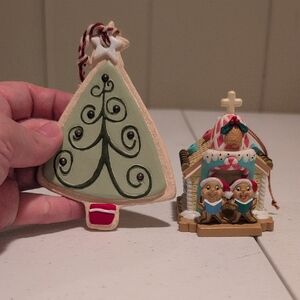 Christmas Tree and Gingerbread House Ornaments